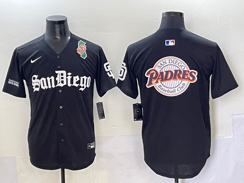 Men 2025 San Diego Padres Blank Black Five generations Joint Name Nike MLB Jersey style 32